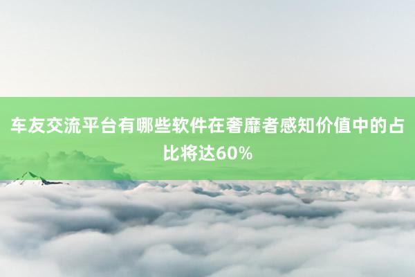 车友交流平台有哪些软件在奢靡者感知价值中的占比将达60%