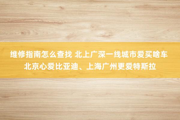 维修指南怎么查找 北上广深一线城市爱买啥车 北京心爱比亚迪、上海广州更爱特斯拉