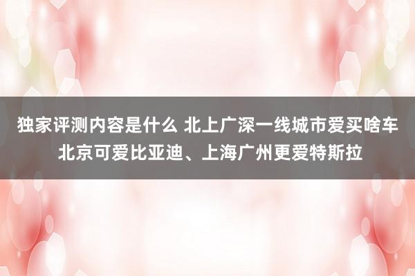 独家评测内容是什么 北上广深一线城市爱买啥车 北京可爱比亚迪、上海广州更爱特斯拉