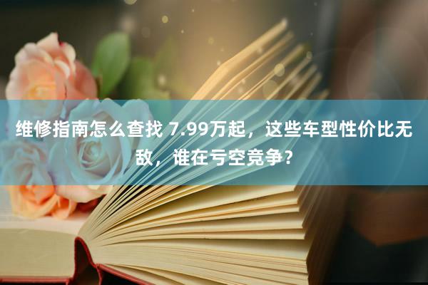 维修指南怎么查找 7.99万起，这些车型性价比无敌，谁在亏空竞争？