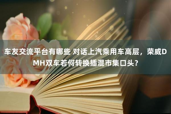 车友交流平台有哪些 对话上汽乘用车高层，荣威DMH双车若何转换插混市集口头？