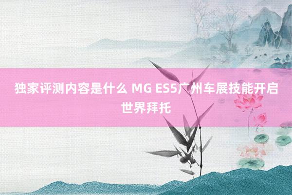 独家评测内容是什么 MG ES5广州车展技能开启世界拜托