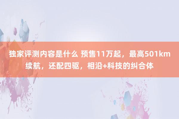 独家评测内容是什么 预售11万起，最高501km续航，还配四驱，相沿+科技的纠合体