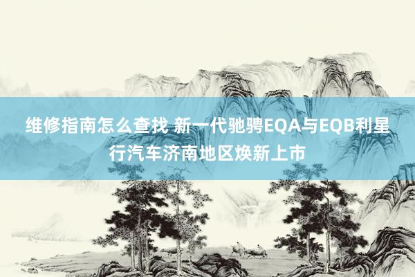 维修指南怎么查找 新一代驰骋EQA与EQB利星行汽车济南地区焕新上市