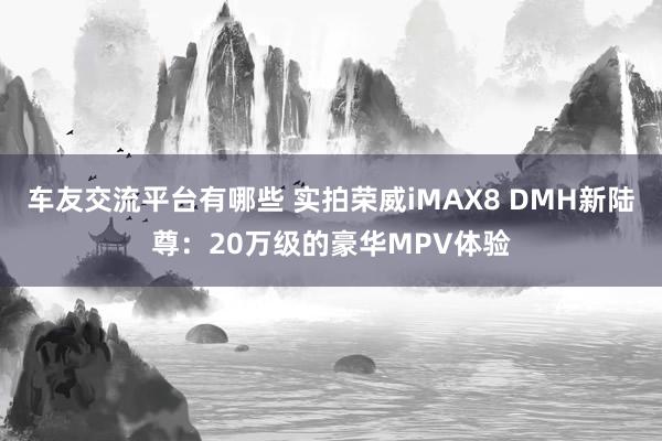 车友交流平台有哪些 实拍荣威iMAX8 DMH新陆尊：20万级的豪华MPV体验