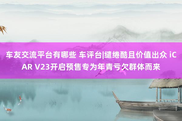 车友交流平台有哪些 车评台|缱绻酷且价值出众 iCAR V23开启预售专为年青亏欠群体而来