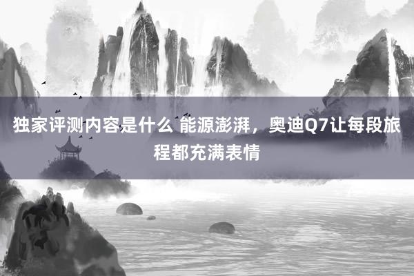 独家评测内容是什么 能源澎湃，奥迪Q7让每段旅程都充满表情