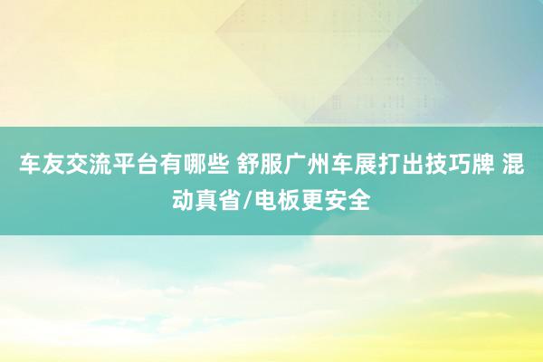 车友交流平台有哪些 舒服广州车展打出技巧牌 混动真省/电板更安全