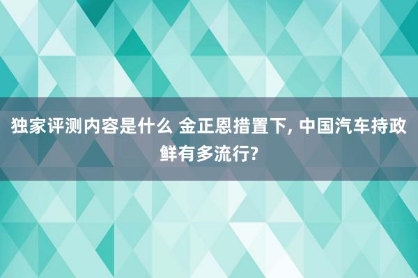 独家评测内容是什么 金正恩措置下, 中国汽车持政鲜有多流行?