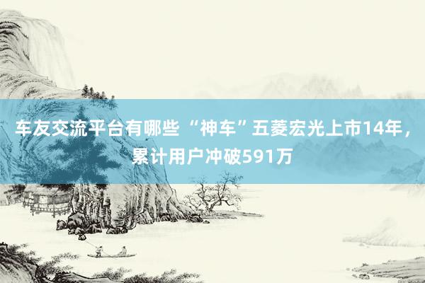 车友交流平台有哪些 “神车”五菱宏光上市14年，累计用户冲破591万