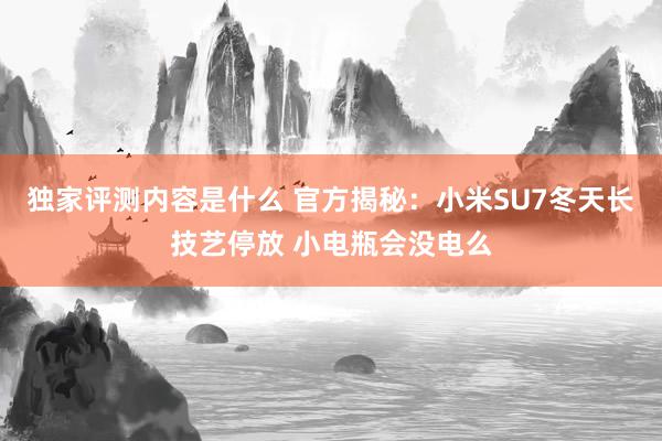 独家评测内容是什么 官方揭秘：小米SU7冬天长技艺停放 小电瓶会没电么