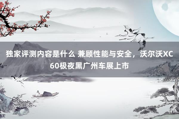 独家评测内容是什么 兼顾性能与安全，沃尔沃XC60极夜黑广州车展上市