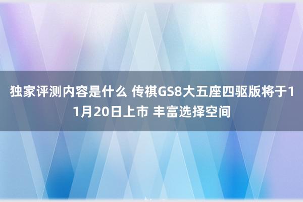 独家评测内容是什么 传祺GS8大五座四驱版将于11月20日上市 丰富选择空间